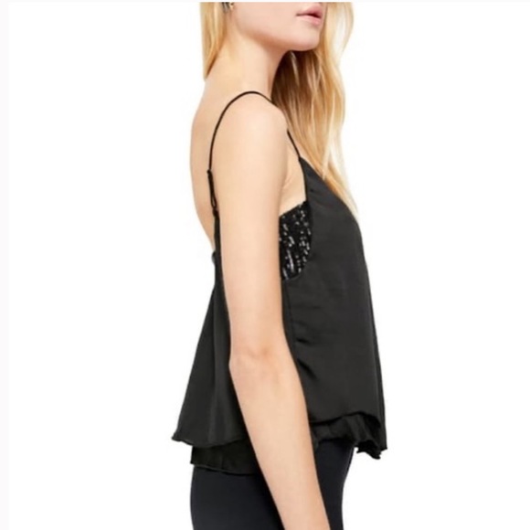 Free People Turn it On Sequin Cami in Black - Picture 7 of 11